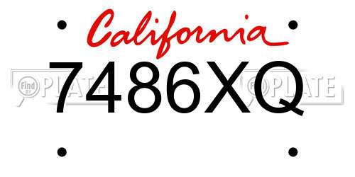 7486XQ California License Plate