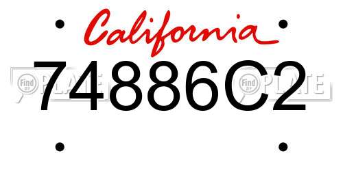 74886C2 California License Plate