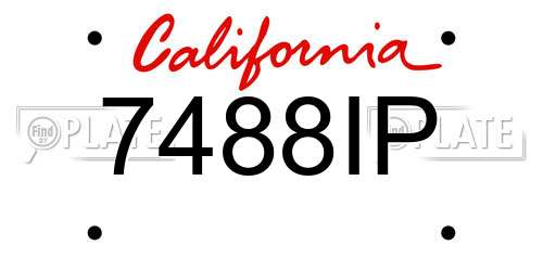 7488IP California License Plate