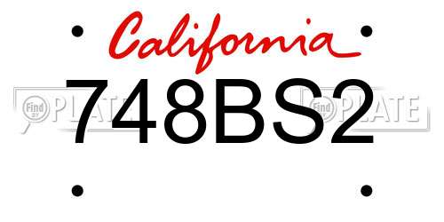 748BS2 California License Plate