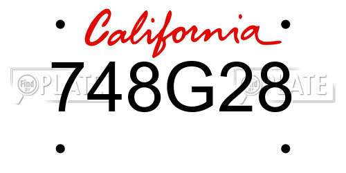748G28 California License Plate
