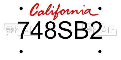 748SB2 California License Plate