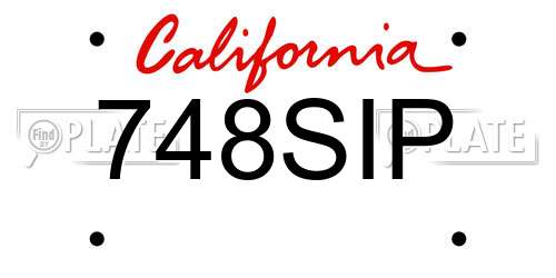 748SIP California License Plate