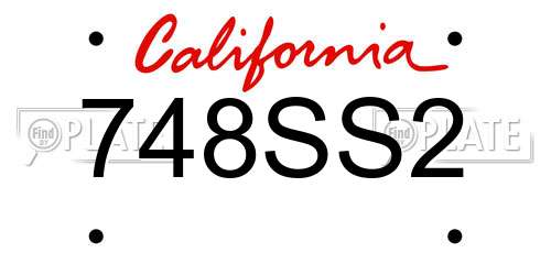 748SS2 California License Plate