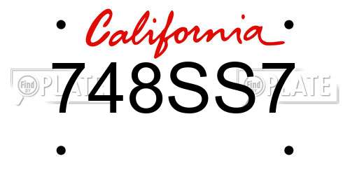 748SS7 California License Plate