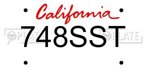 748SST California License Plate