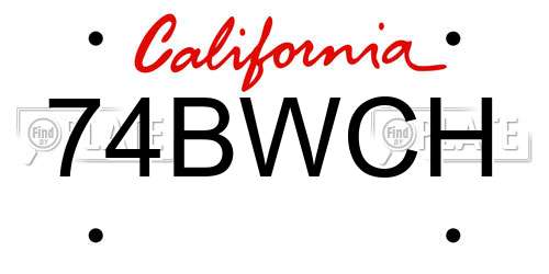 74BWCH California License Plate