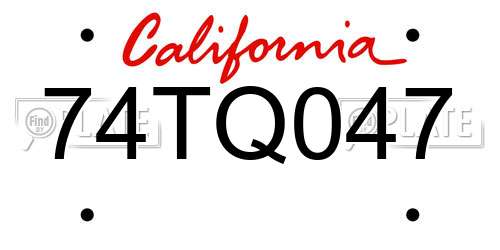 74TQ047 California License Plate