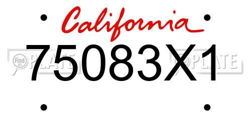 75083X1 California License Plate