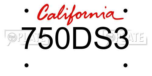 750DS3 California License Plate