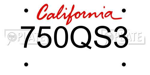 750QS3 California License Plate