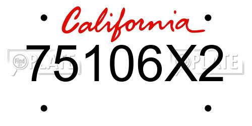 75106X2 California License Plate