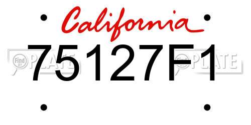 75127F1 California License Plate