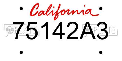 75142A3 California License Plate