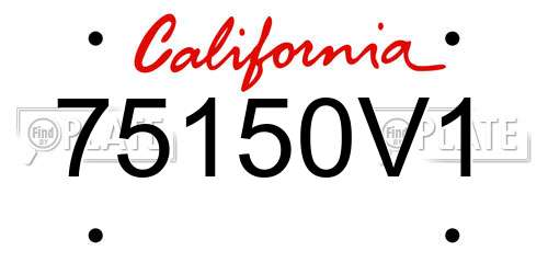 75150V1 California License Plate