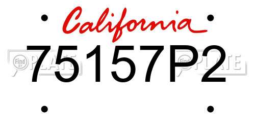 75157P2 California License Plate