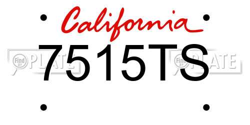 7515TS California License Plate