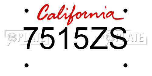 7515ZS California License Plate
