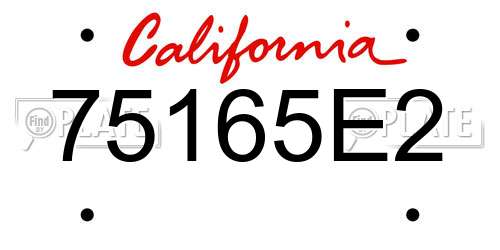 75165E2 California License Plate