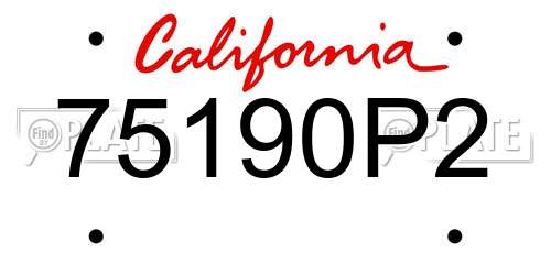 75190P2 California License Plate