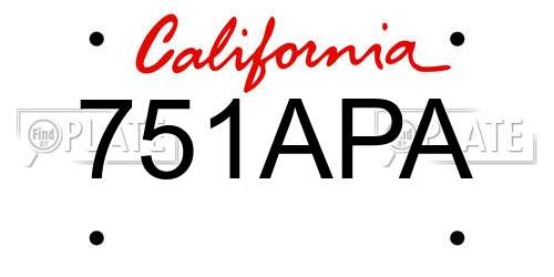 751APA California License Plate