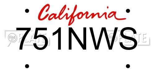 751NWS California License Plate