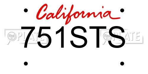 751STS California License Plate