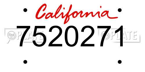 7520271 California License Plate