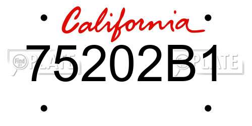 75202B1 California License Plate