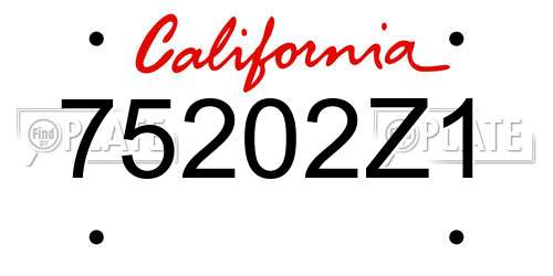 75202Z1 California License Plate
