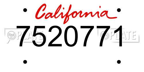 7520771 California License Plate