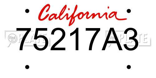 75217A3 California License Plate