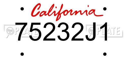 75232J1 California License Plate