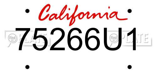 75266U1 California License Plate