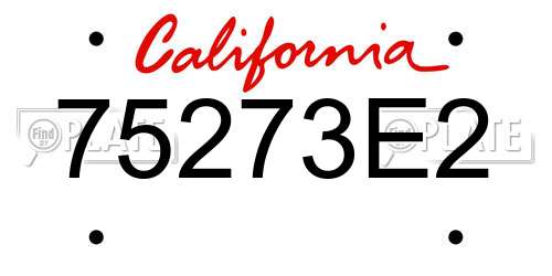 75273E2 California License Plate