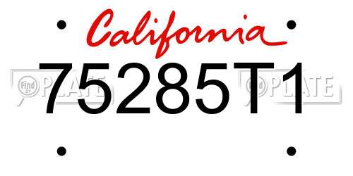 75285T1 California License Plate