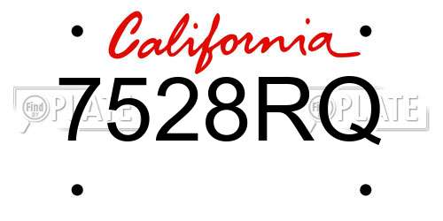 7528RQ California License Plate