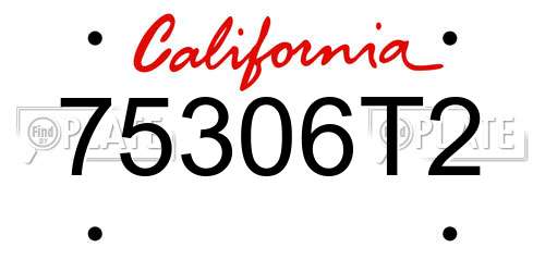 75306T2 California License Plate