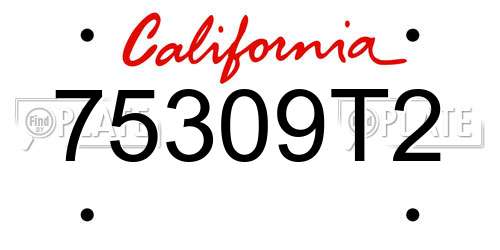 75309T2 California License Plate