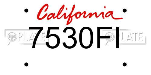 7530FI California License Plate