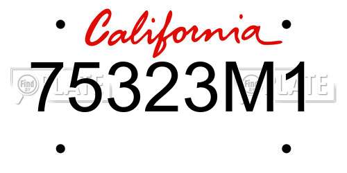 75323M1 California License Plate