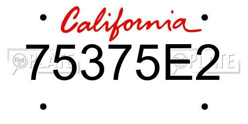 75375E2 California License Plate