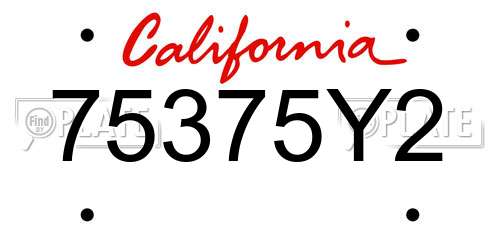 75375Y2 California License Plate