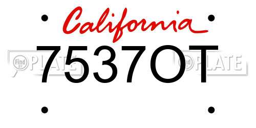 7537OT California License Plate