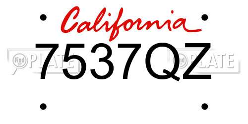 7537QZ California License Plate
