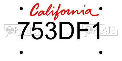 753DF1 California License Plate