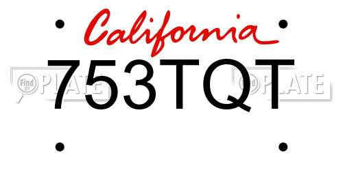 753TQT California License Plate