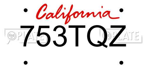 753TQZ California License Plate