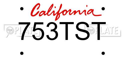 753TST California License Plate