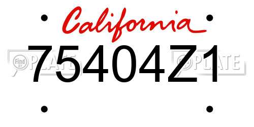75404Z1 California License Plate